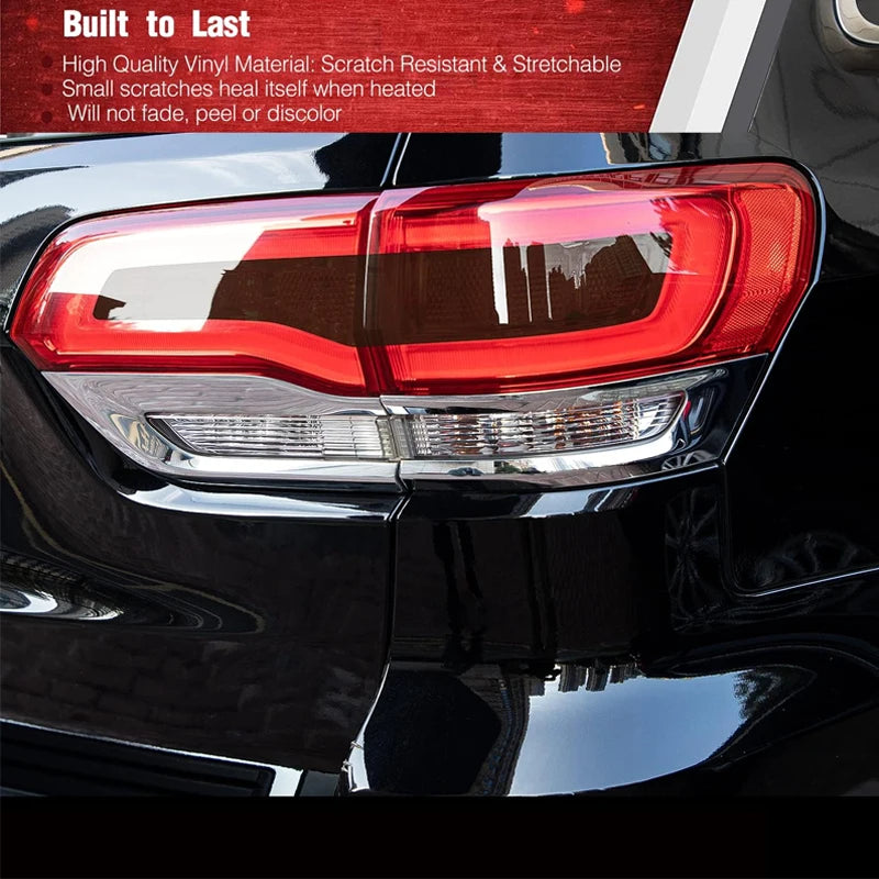 Taillight Rear Reflector Light Overlay Tint Covers Decal , for 2014-2021 Jeep Grand Cherokee (Vinyl)-6 Pcs/Set