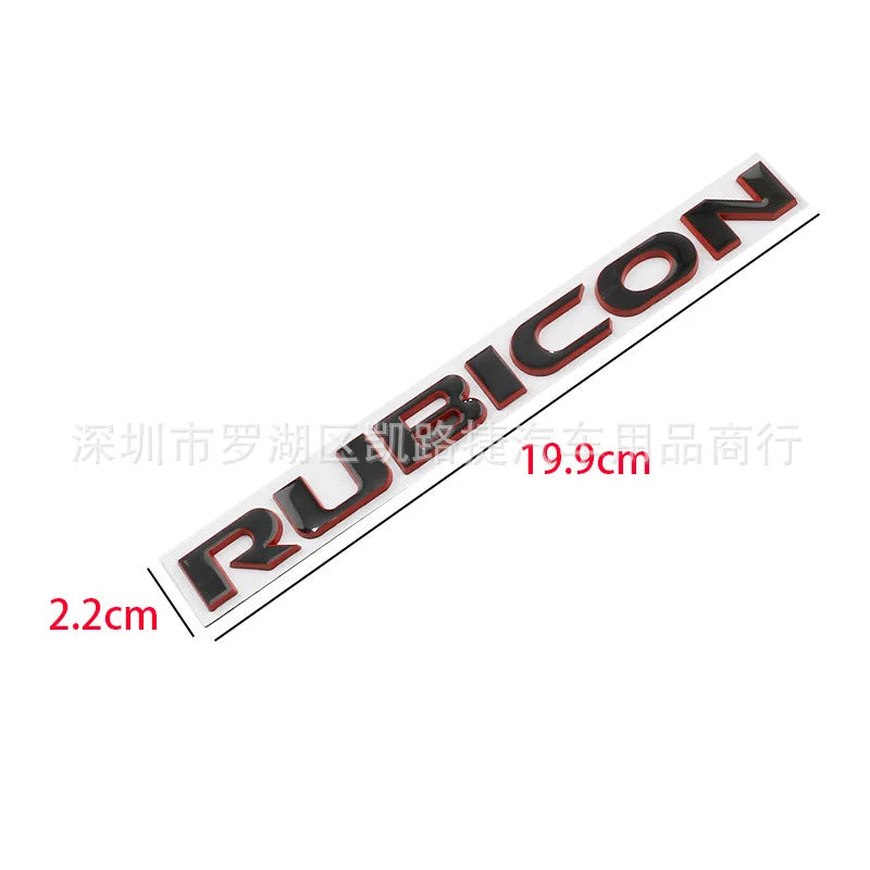 Car 3D Metal Rubicon Letter Logo Trunk Fender Badge Emblem Decals Sticker For Jeep Wrangler Unlimited TJ JK TJ YK JL Accessories