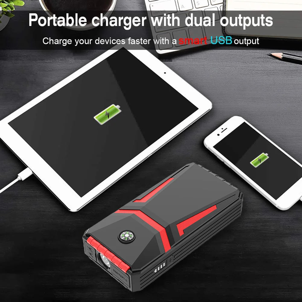10000mAh Portable Car Jump Starter Power Bank Car Booster Charger 12V Starting Device Petrol Diesel Car Emergency Booster