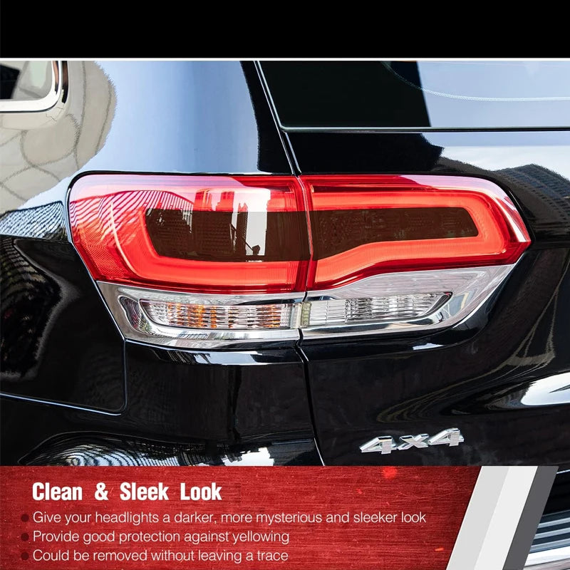Taillight Rear Reflector Light Overlay Tint Covers Decal , for 2014-2021 Jeep Grand Cherokee (Vinyl)-6 Pcs/Set