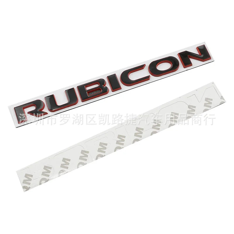 Car 3D Metal Rubicon Letter Logo Trunk Fender Badge Emblem Decals Sticker For Jeep Wrangler Unlimited TJ JK TJ YK JL Accessories