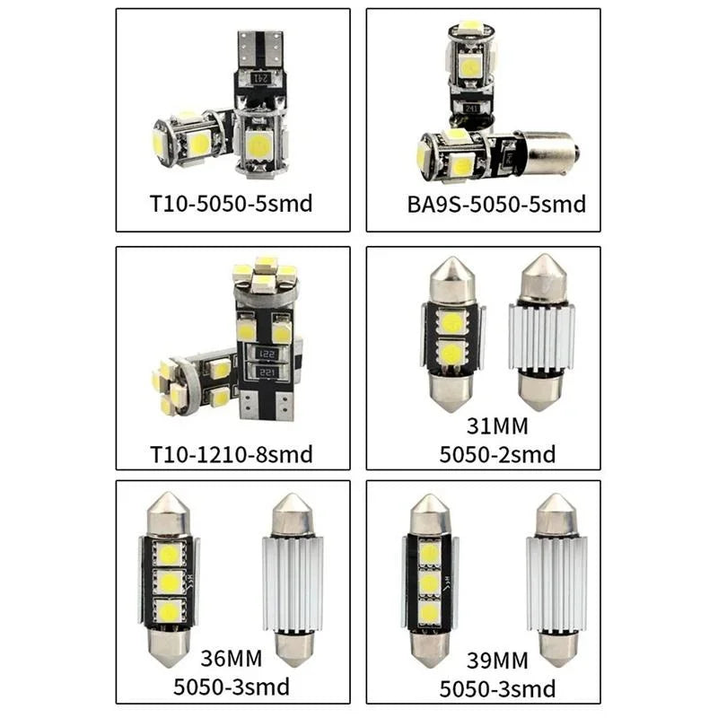 Brand New Universal Car Interior Light T10 1156 Festoon 31 42mm Upgrade Kit for Auto Interior Dome License Plate Trunk Lights