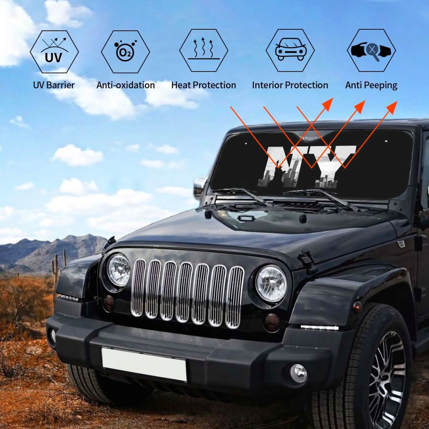 NY Newyork City Stateof Liberty Car Sun Protector Window Car Sun Protector for Women Men 130x70cm/140x76cm Car Trucks