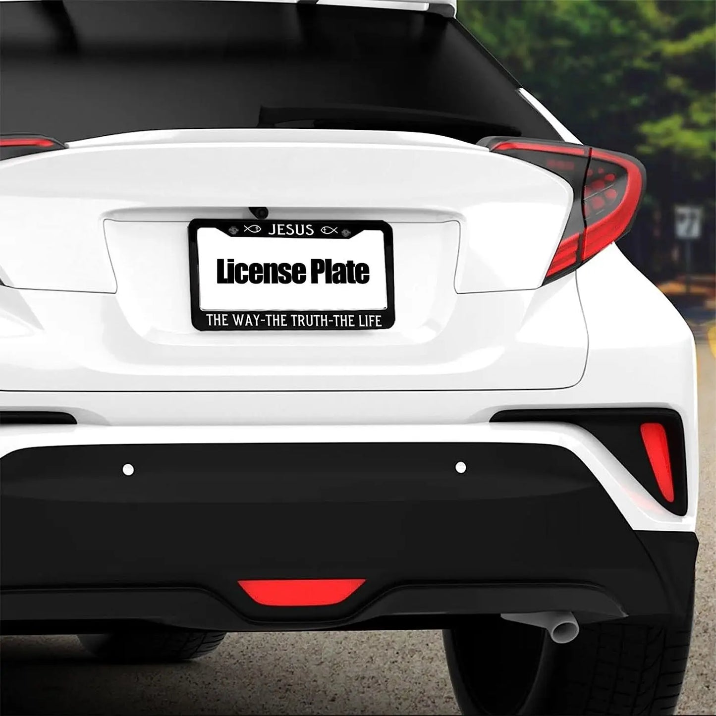 License Plate Frame Jesus The Way The Truth The Life Car Tag Frame License Plate Holder Car Plate Frame Auto Tags Cover 2 Holes