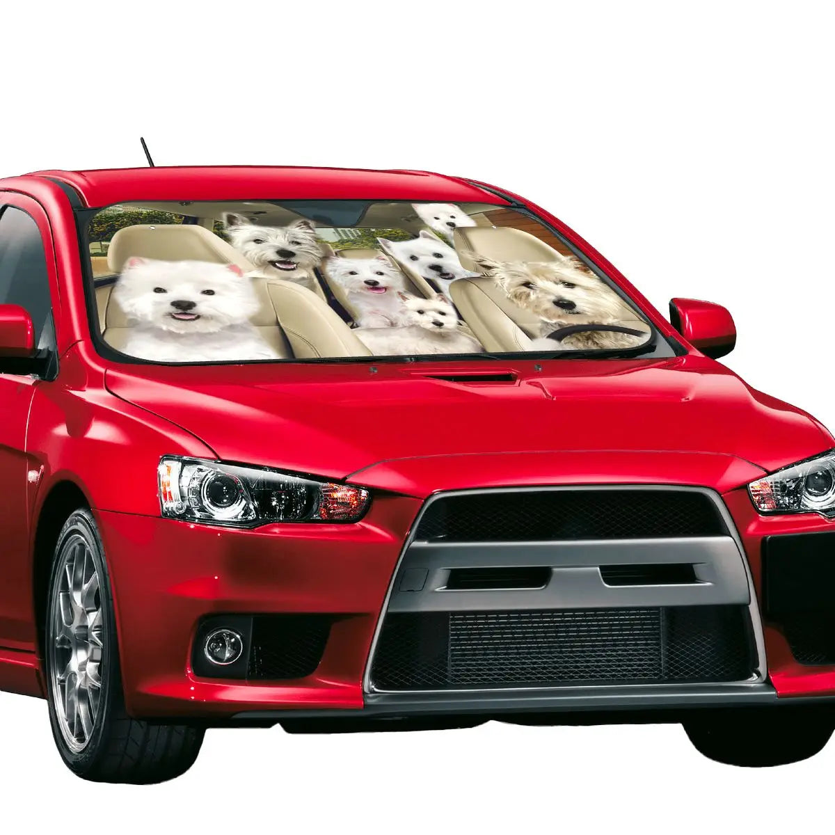 Westie West Highland Terrier Dog Personality Windshield Sunshade 76x140cm Animals Driver Foils Sunshade Visor Solar Protect
