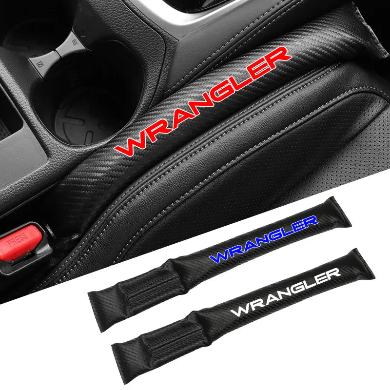Carbon Fiber Car Interior Seat Gap Plug Filler Pad For Jeep Wrangler JK JL TJ YJ Accessories