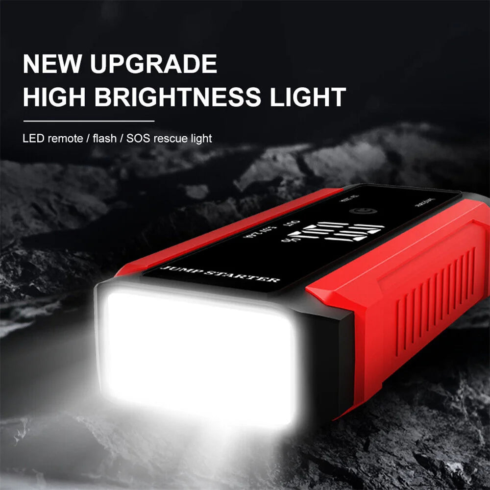30000mAh Car Jump Starter 1200A 12V Portable Emergency Start-up Charger For Cars Booster Battery Starting Device With LED Light