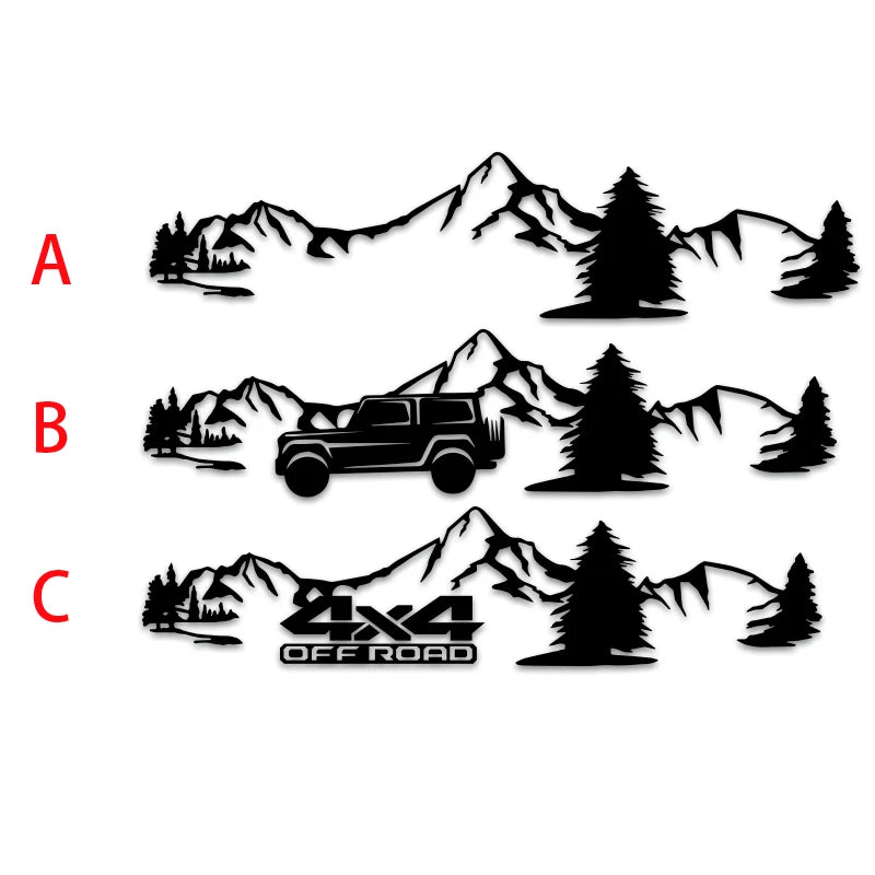 Dashboard Glove Box Sticker Mountain Scene Vinyl Decals For Jeep Wrangler / Gladiator Car Styling Decoration Accessories