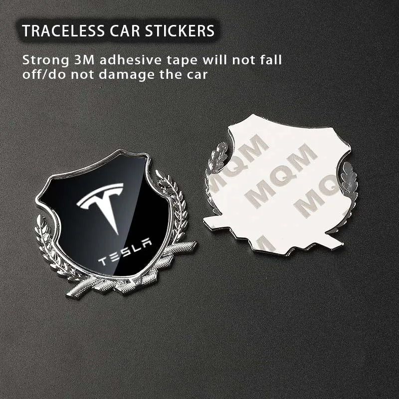 Car Stickers 3D Metal Accsesories Auto Accessory Triangle Window Sticker For Tesla Model 3 Model X Model S Model Y 2021 2022