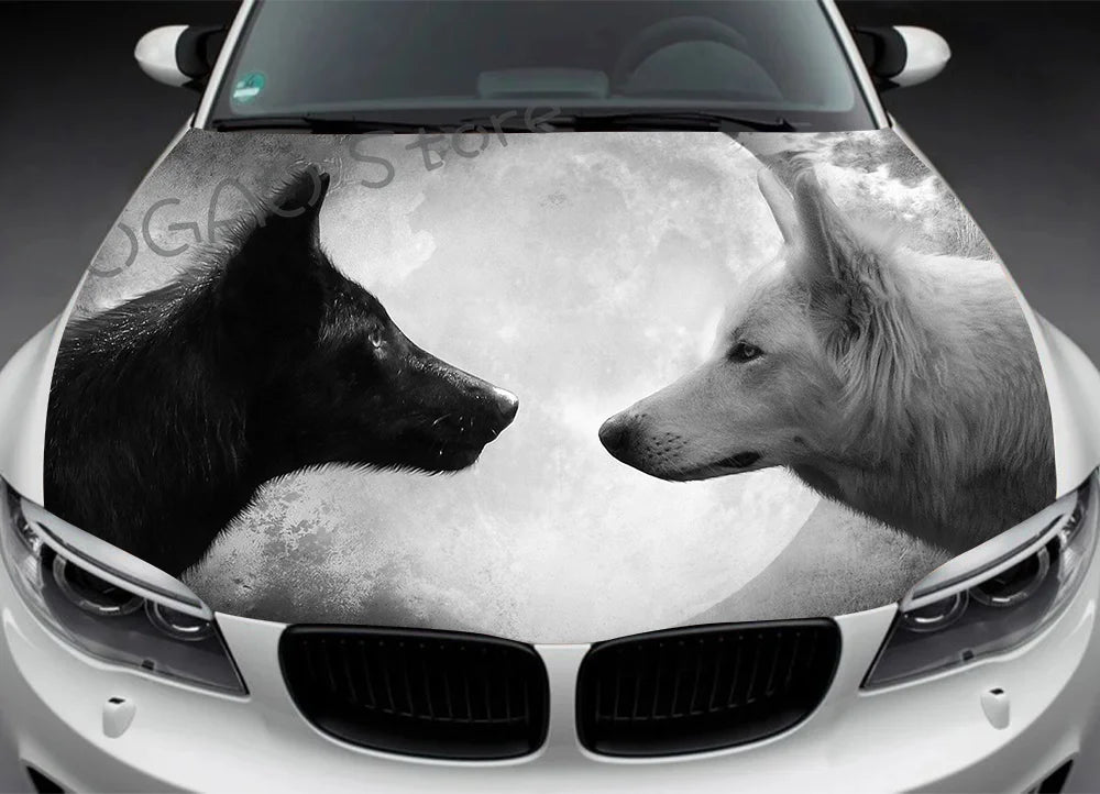 Wolf Car Hood Decal, Vinyl, Sticker, Abstract Cool, Graphic, Wrap Decal, Truck Decal, Truck Graphic, Bonnet Decal