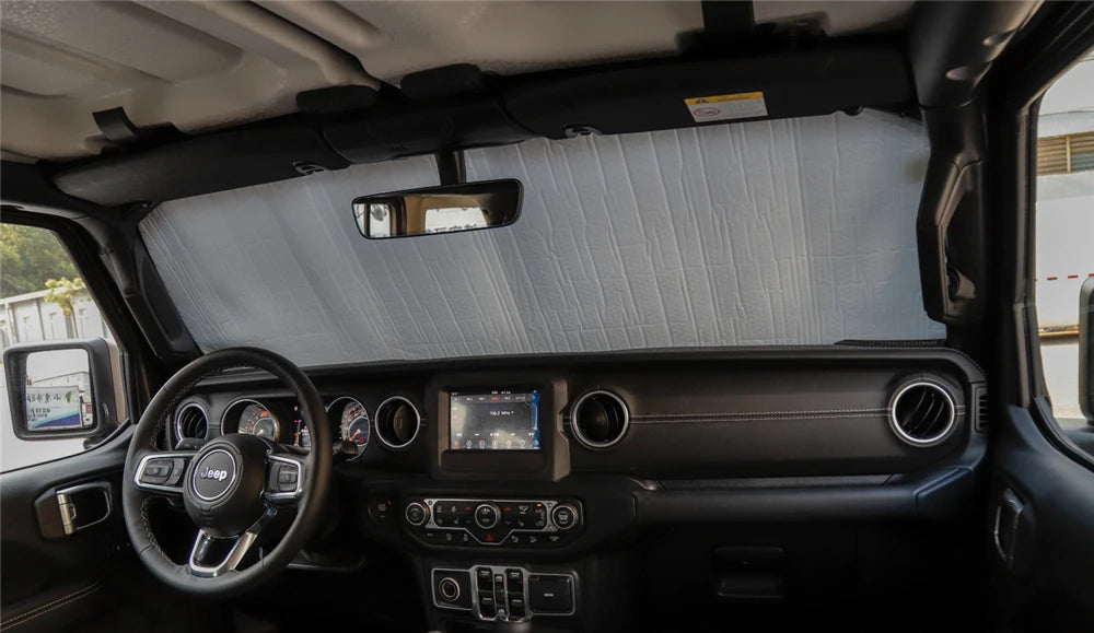 Car Front Window Anti UV Sun Windshield Sunshade Cover for Jeep Wrangler JL Gladiator JT 2018-2023 Auto Interior Accessories