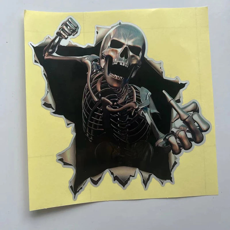 15cm/20cm Car Sticker Creativity Metal Angry Skeleton Skull Accessories Decal Supplies Custom