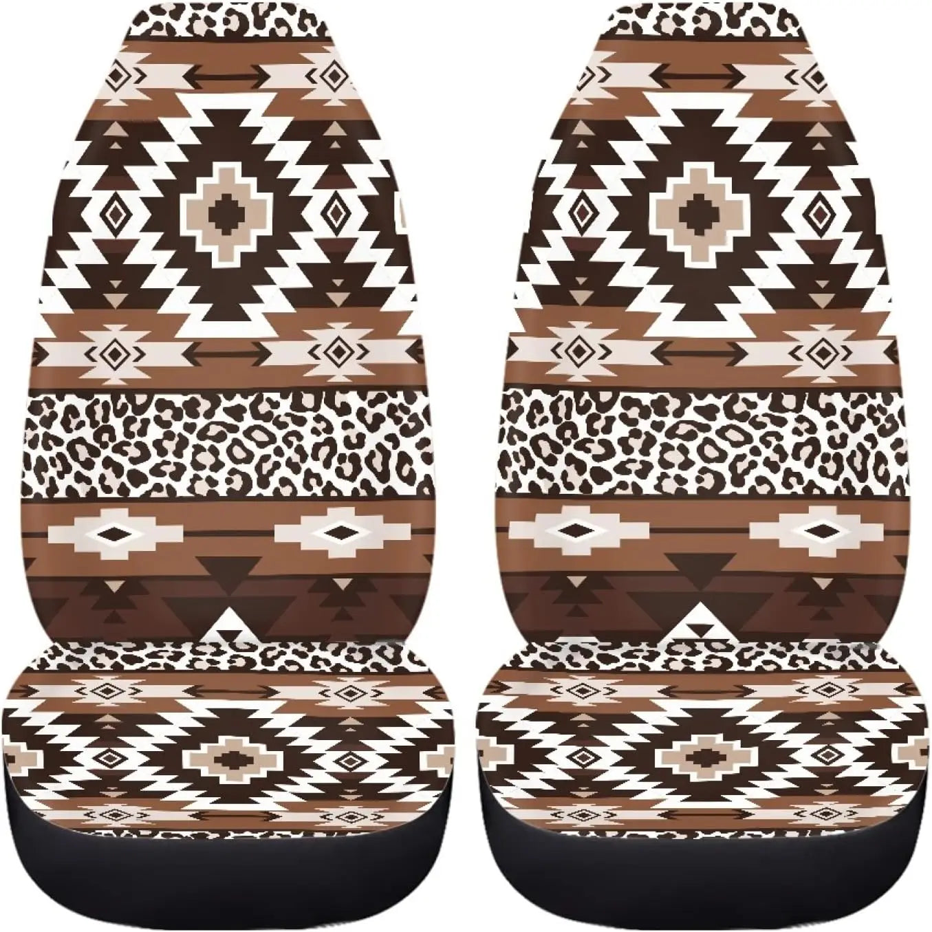 Leopard Tribal Print Car Seat Covers Front Seats Only Breathable Bucket Seat Protector Universal Fit for Most Cars SUV Sedan 2pc