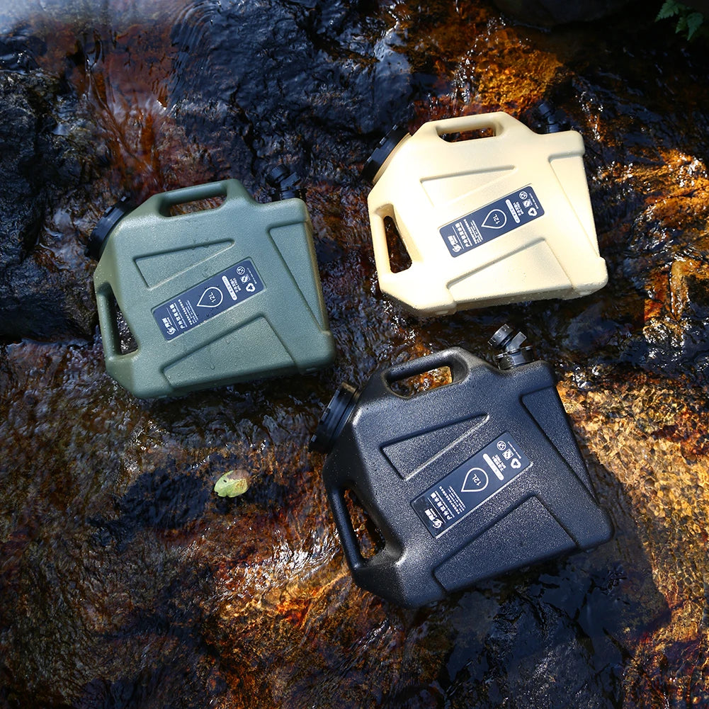 12L Camping Water Container Large Capacity Outdoor Water Bucket Portable Car Water Tank with Faucet for Camping Cooking Picnic