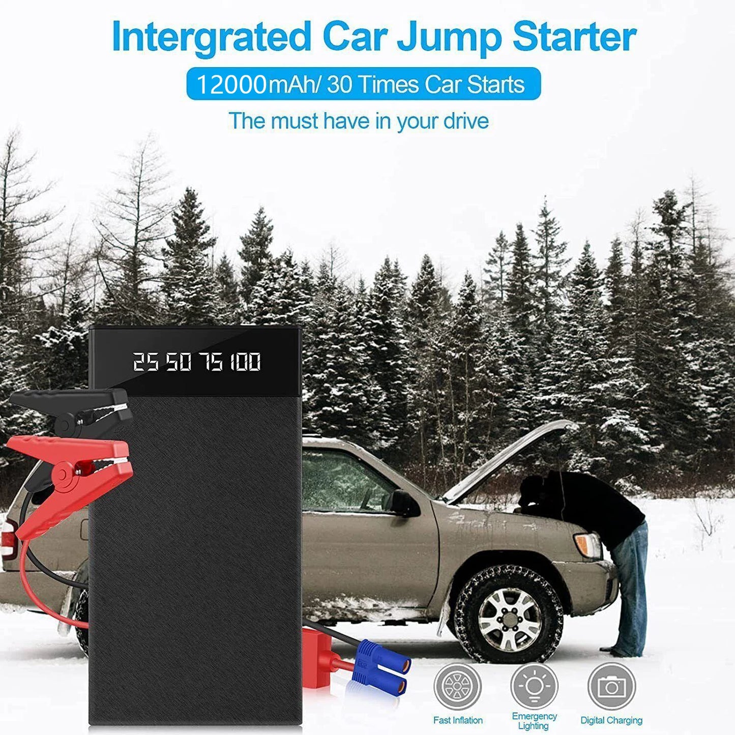 Jump Starter 600A Car Battery Charger for Auto Power Bank Booster 12V Starting Device Petrol Diesel car jump starter power bank