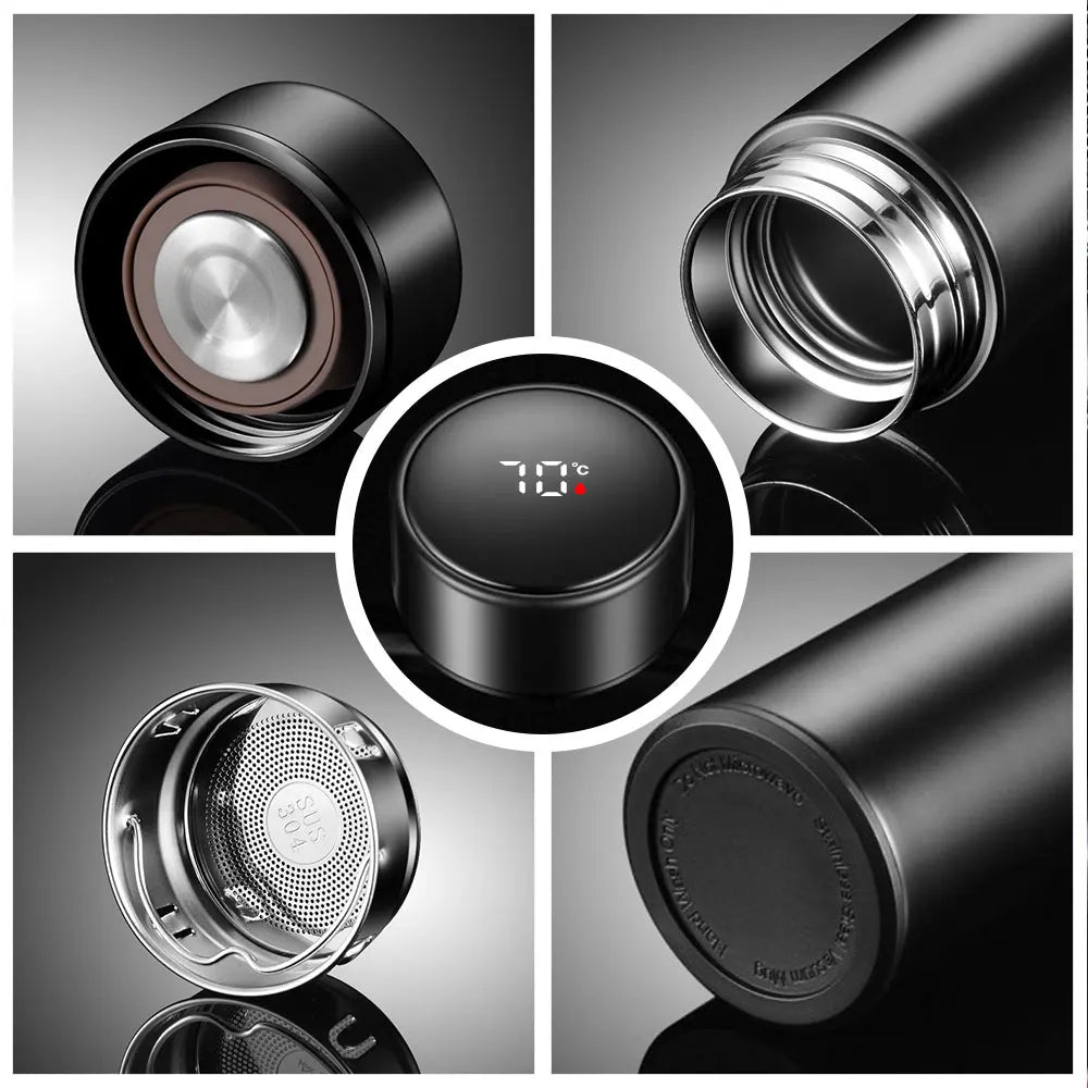 Stainless Steel Car Thermos Mug Smart Insulation Cup Water Bottle Accessories For Jeep JAC KIA Isuzu Lexus Lada Kia Land Rover
