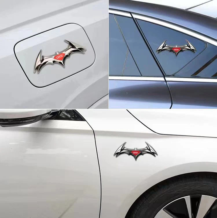 3D Car Stickers Universal Metal Stickers, Bat Shape Badge Car Stickers for Audi A3 A4 A5 A6 A7 A8 A1 Q3 Q2 Q7 Q5 Q8
