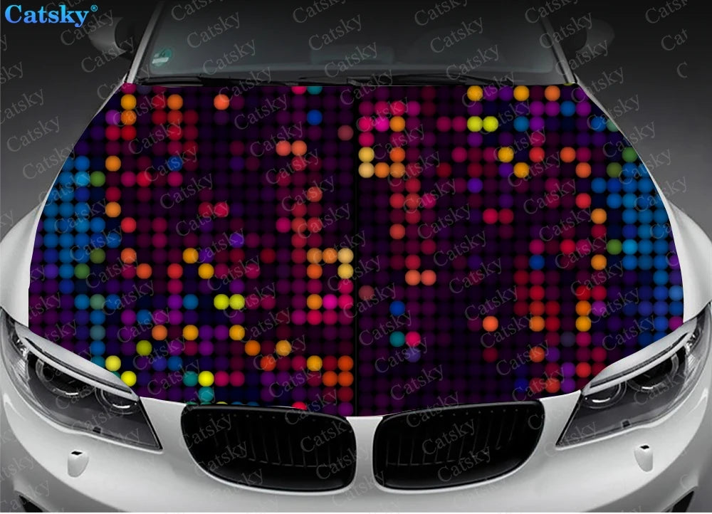 Abstract Dots Art Print Car Hood Vinyl Stickers Wrap Vinyl Film Engine Cover Decals Sticker on Car Auto Accessories