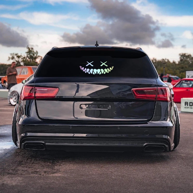 Car Sticker Demon Smiling Face Car Stickers Rear Windshield Funny Auto Body Styling Decoration Window Sticker Vinyl Waterproof