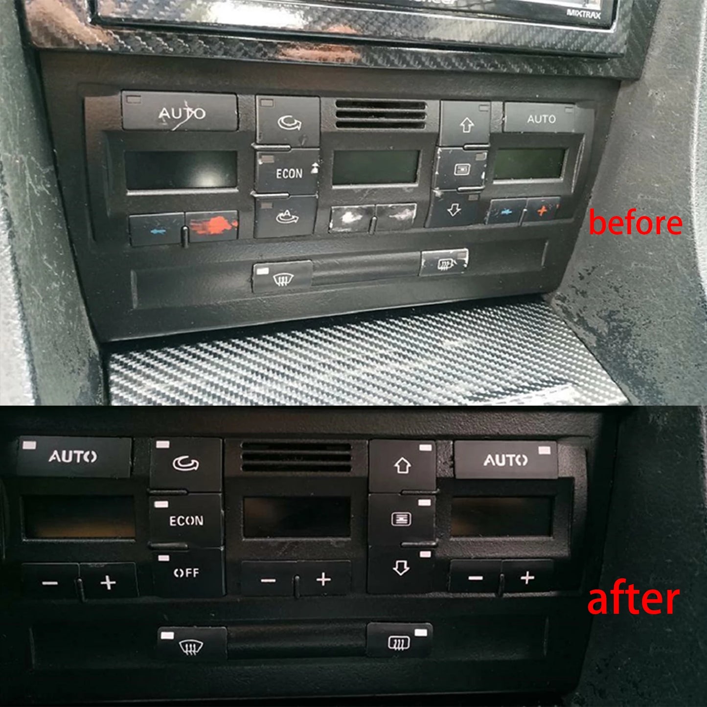 1x Car Air Condition AC Climate Control Button Repair Stickers Decals Styling Decors For Audi A4 B6 B7 2000 2001 2002 2003 2004