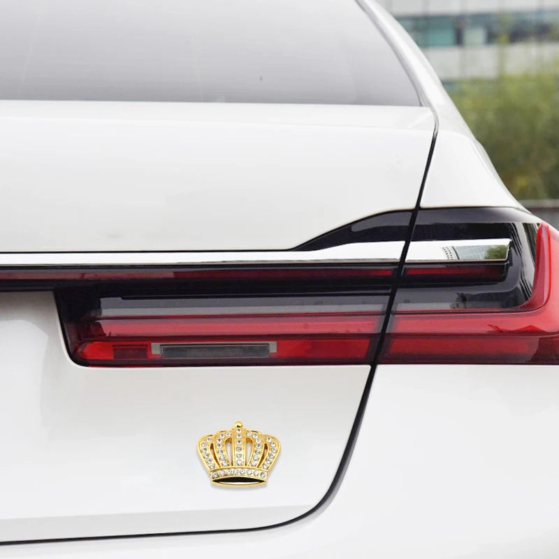 Crown Diamond Car Crown Gold Royal Sticker Wings Emblem Badge for BMW Audi Honda Toyota Chevrolet Ford Opel Imperial Crown KIA