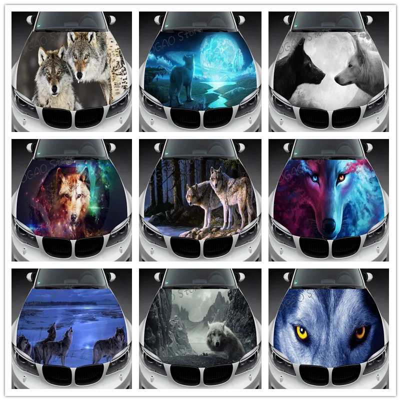 Wolf Car Hood Decal, Vinyl, Sticker, Abstract Cool, Graphic, Wrap Decal, Truck Decal, Truck Graphic, Bonnet Decal
