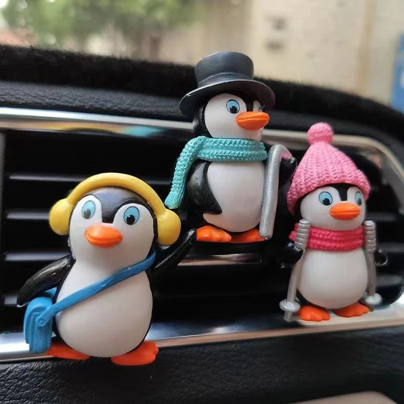 Cute Cartoon Little Penguin Car Air Freshener Car Air Conditioning Outlet Aromatherapy Perfume Diffuser Auto Interior Decoration