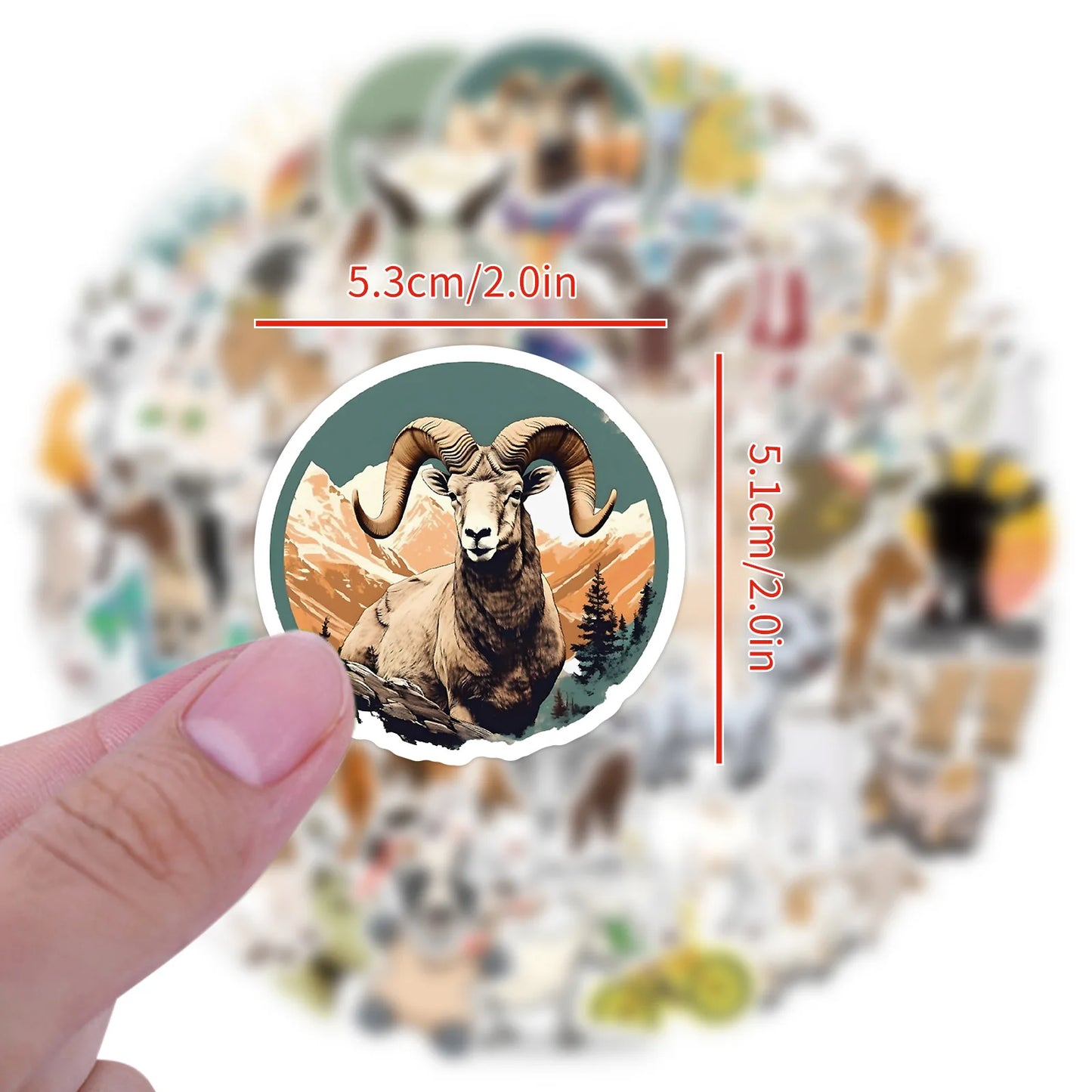 10/30/60Pcs Goat Critters Stickers Waterproof Decal Laptop Motorcycle Luggage Snowboard Fridge Phone Car Sticker