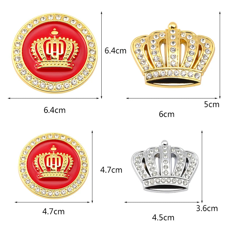 Crown Diamond Car Crown Gold Royal Sticker Wings Emblem Badge for BMW Audi Honda Toyota Chevrolet Ford Opel Imperial Crown KIA