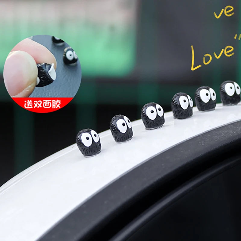 5/10/20PCS Cute Black Elf Car Interior Decoration Funny Auto Center Console Rearview Mirror Ornaments For Car Accessories