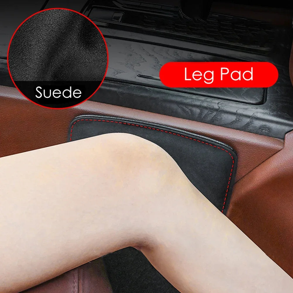 Car Suede Leather Knee Pad Inside Knee Cushion Comfortable Elastic Cushion Memory Foam Thigh Support Interior Accessories