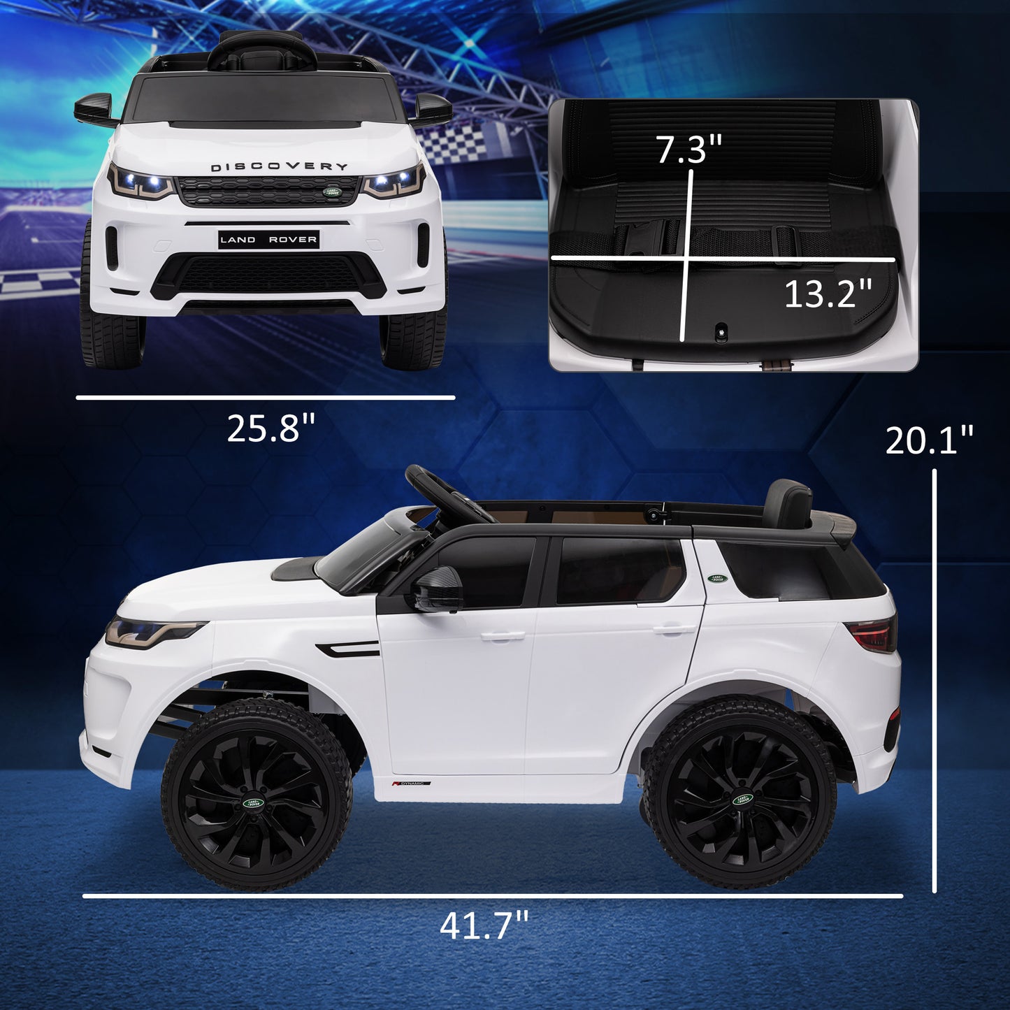 Qaba Land Rover Discovery Sport Licensed 12V Kids Ride on Car, Battery Powered Kids Electric Car with Remote Control, Soft Start, LED Lights, Music Horn, 3 Speeds, White