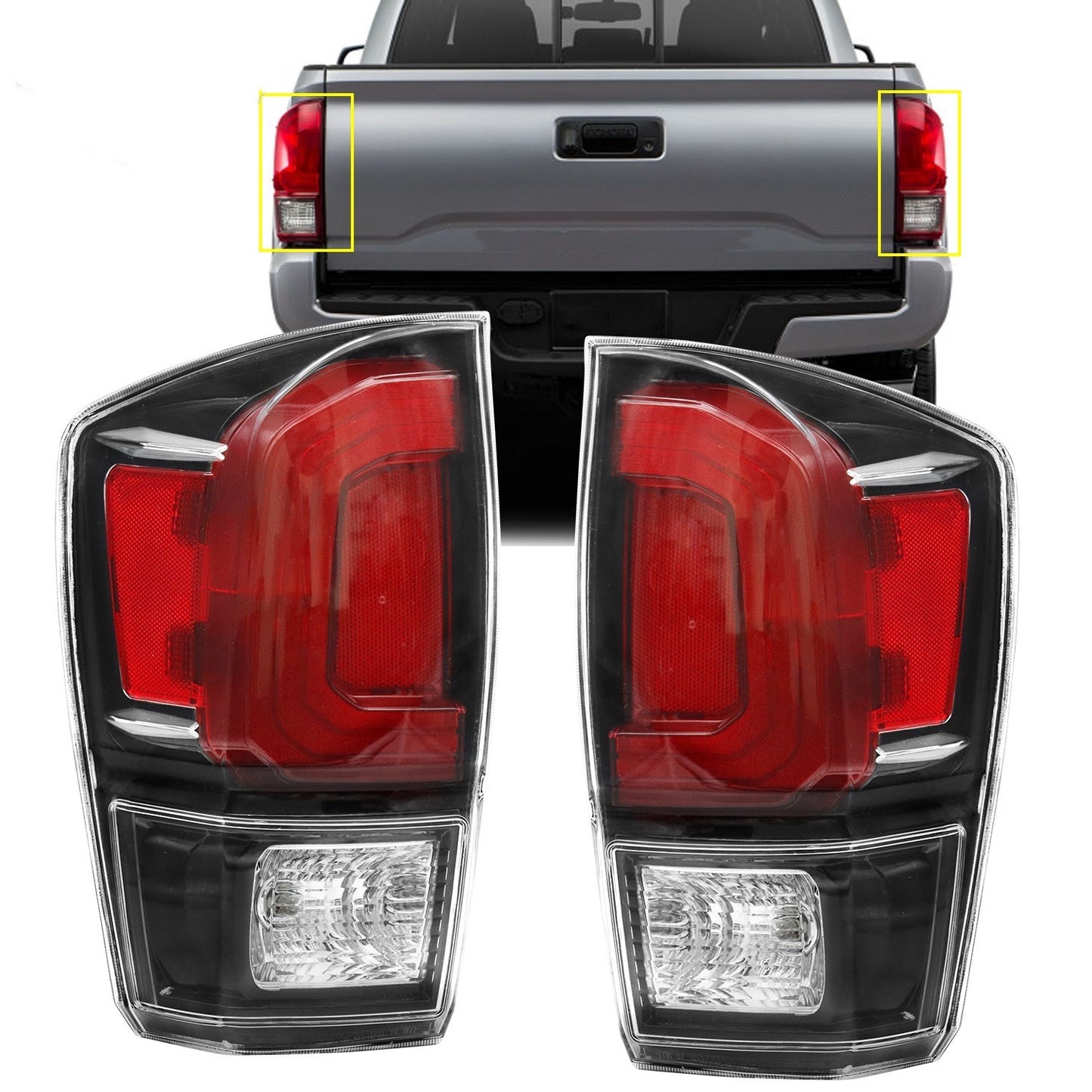 Fit For Toyota, Tacoma, 2016-2022, taillight, American version, Halogen, without bulb, with socket