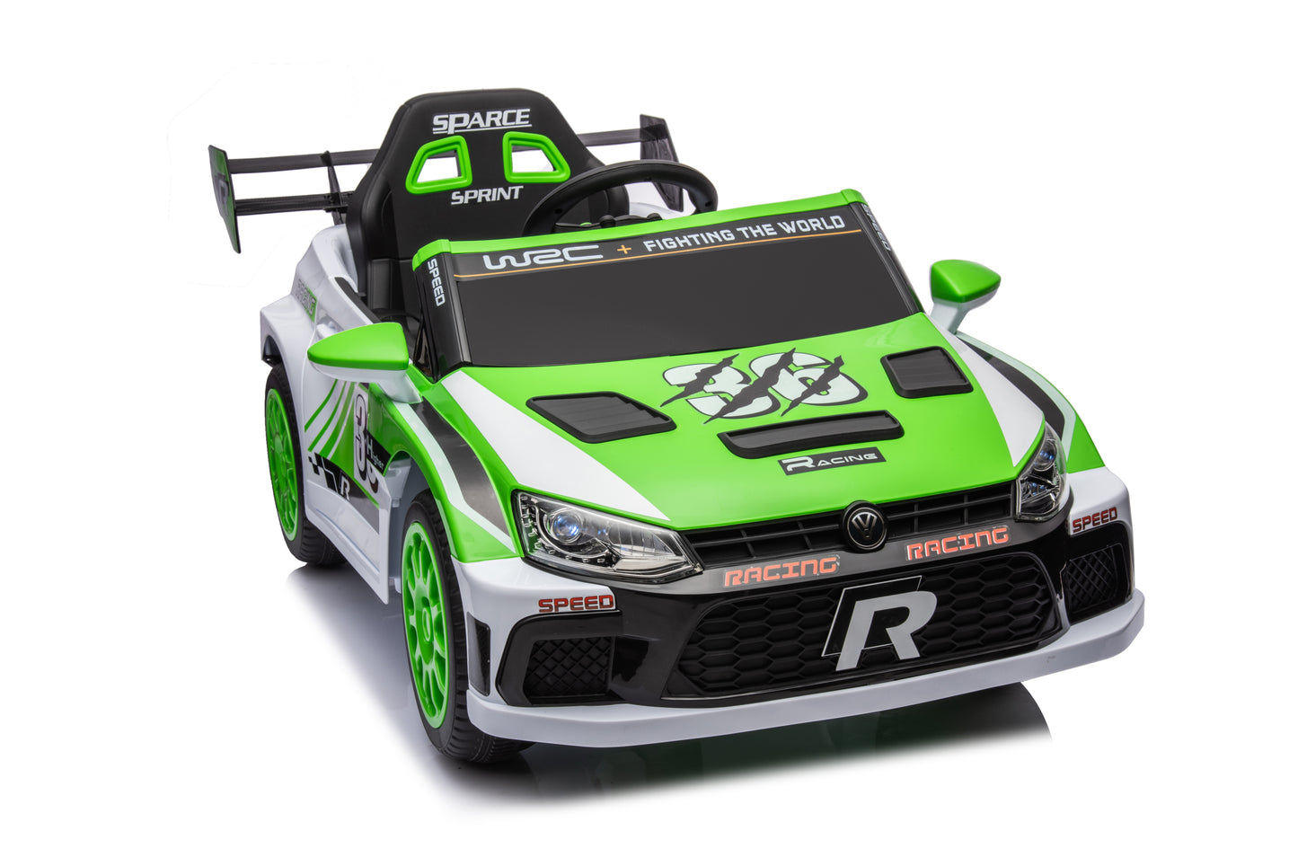 12V4A 20W*2 one button start, forward and backward, high and low speed, music, front light, power display, two doors can open, 2.4G R/C, seat belt four wheel absorber KIDS RIDE ON CAR