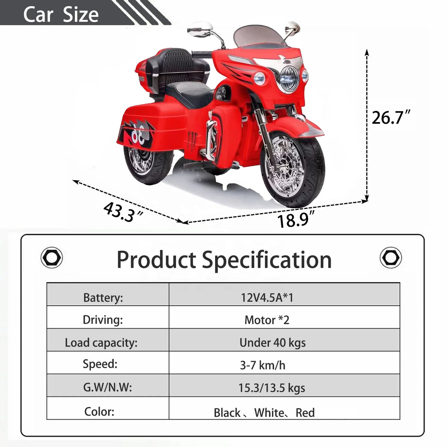 kids motorcycle,ride on motorcycle,Kids Electric motorcycle 12V two seat motorcycle for kids, Motorbike for Kids with Key start /3 wheels Headlight/Storage Box/ two motor/ two seat