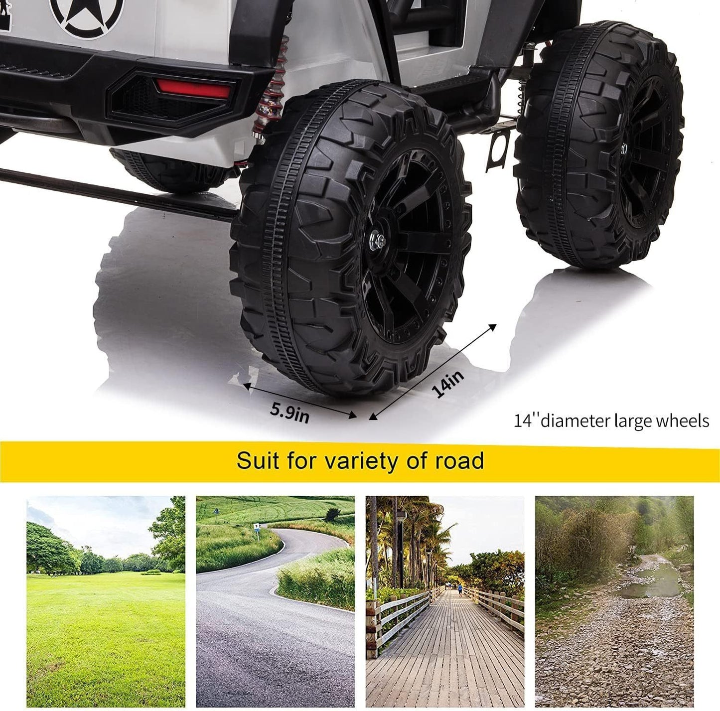 24V Ride on Car Truck with Remote Control, 2 Seater Kids Electric Car, Spring Suspension, 9Ah Battery Powered, 3 Speeds, Double Doors, Music Player