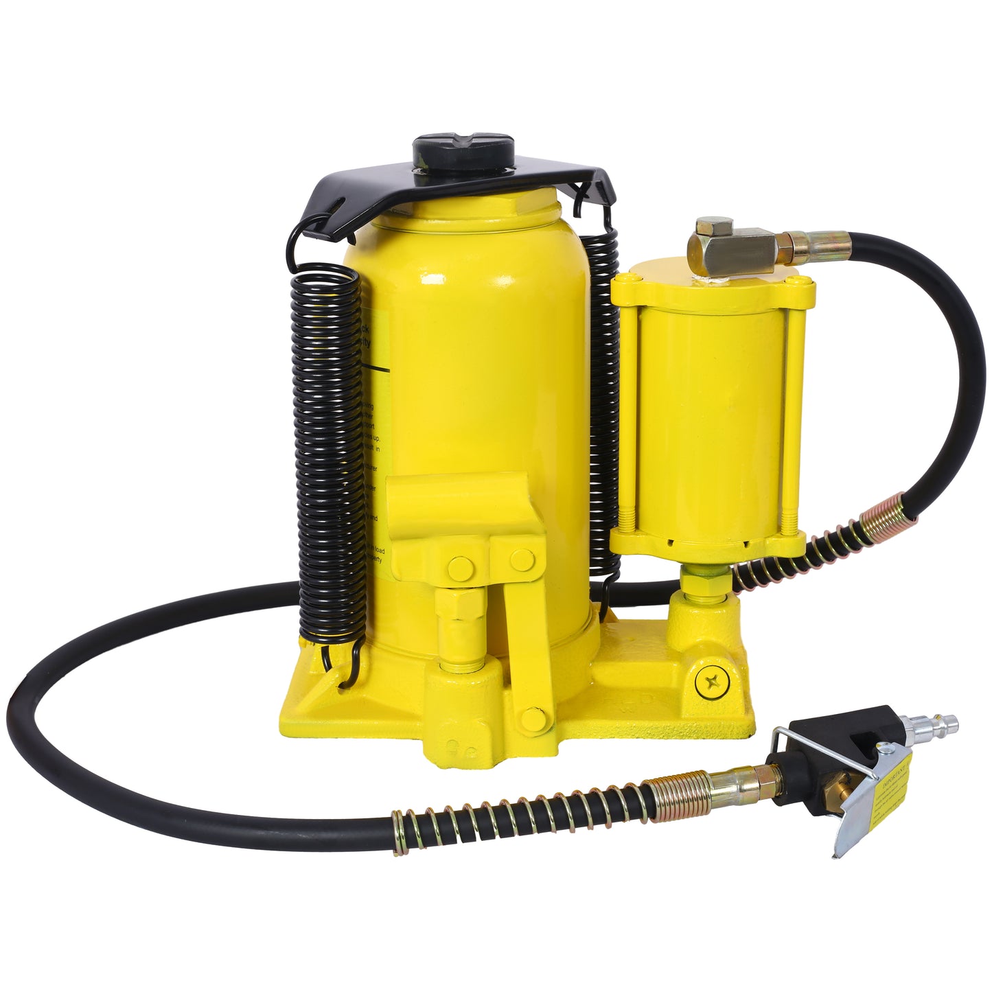 Air Hydraulic Bottle Jack, 20 Ton/44029 LBS All Welded Bottle Jack, 10.2-19.7 inch Lifting Range, Manual Handle and Air Pump, for Car, Pickup, Truck, RV, Auto Repair, Industrial Engineering ,Yellow