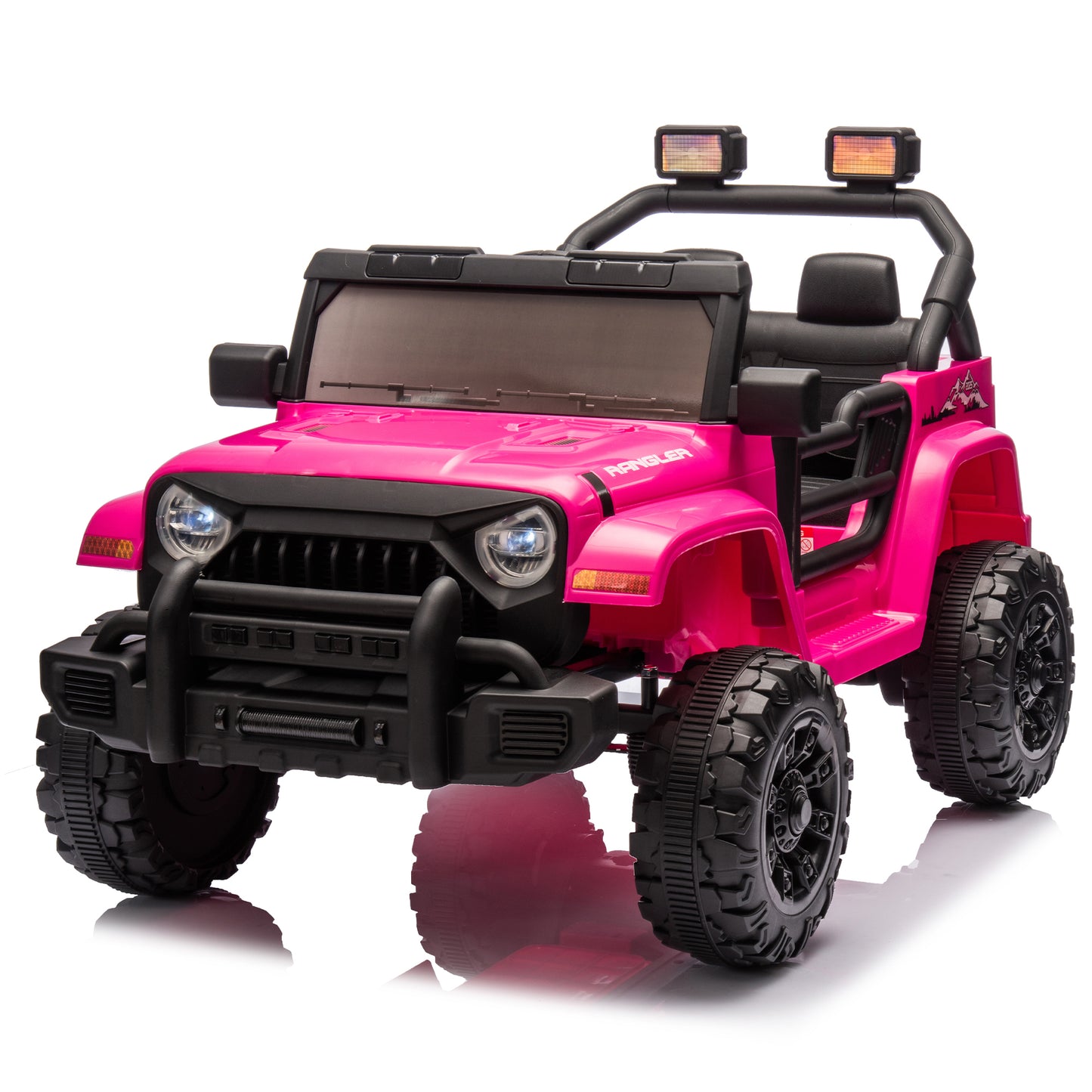 12V Kids Ride On Electric Car W/Parents Control,Dual drive, Four-wheel Suspension,With music,Bluetooth,MP3,USB,with headlights, steering wheel quick release,Slow start for Kids Aged 2-4.