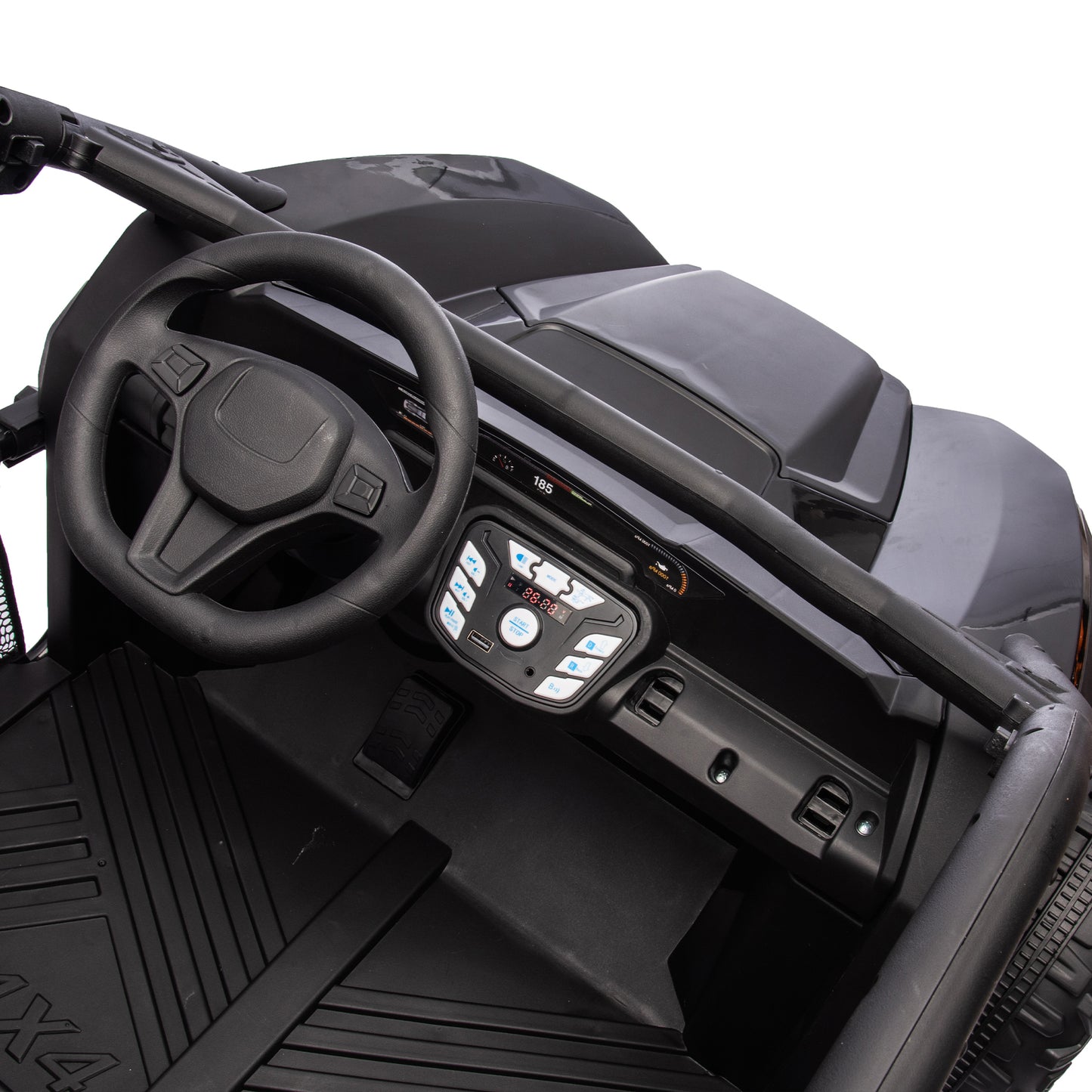 24V Two-seater Kids Ride On UTV w/Parents Control,20in seat width,400W Super high power,Four-wheel Suspension,Bluetooth,MP3,USB,LED Light,Horn,Rear storage space,Speeds 3.73-4.97MPH For Kids aged 3+.
