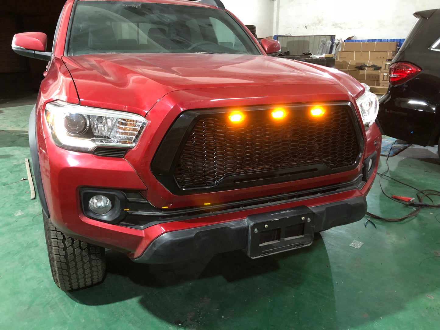 Black Mesh Grille For Toyota tacoma 2016 -2023 Not Fit Truck with Radar Behind the Badge