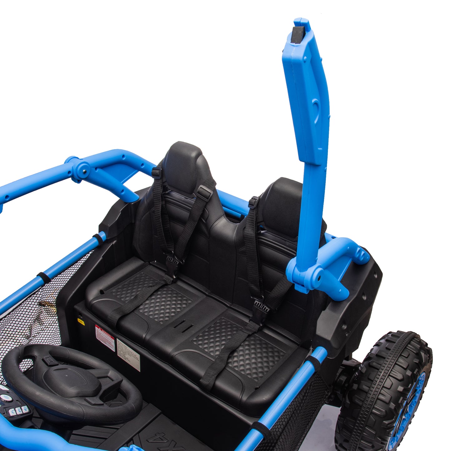 24V Two-seater Kids Ride On UTV w/Parents Control,20in seat width,400W Super high power,Four-wheel Suspension,Bluetooth,MP3,USB,LED Light,Horn,Rear storage space,Speeds 3.73-4.97MPH For Kids aged 3+.