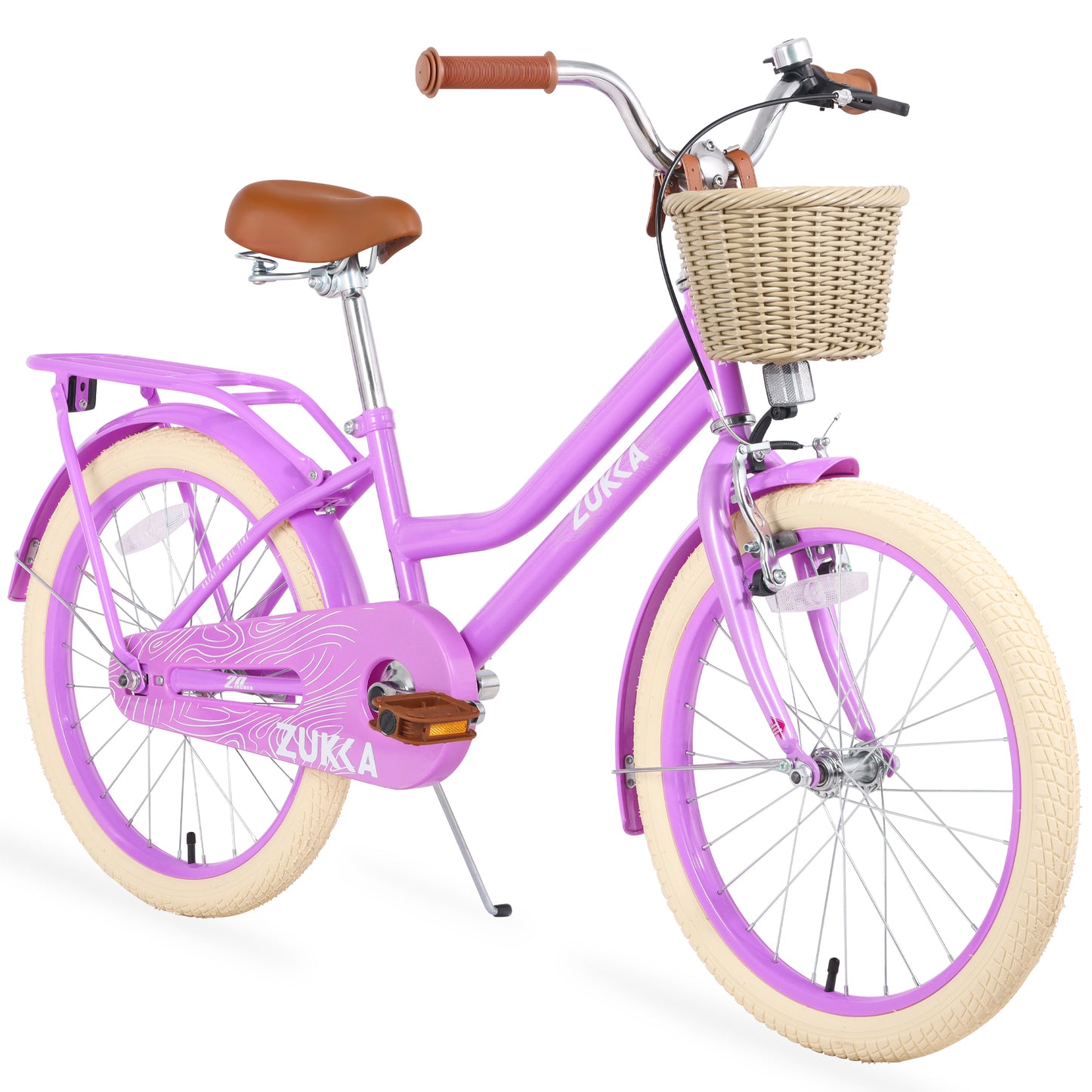 20 Inch Girls Bike Front Wheels Replacement with Solid Air Rubber Tire and Inner Tube