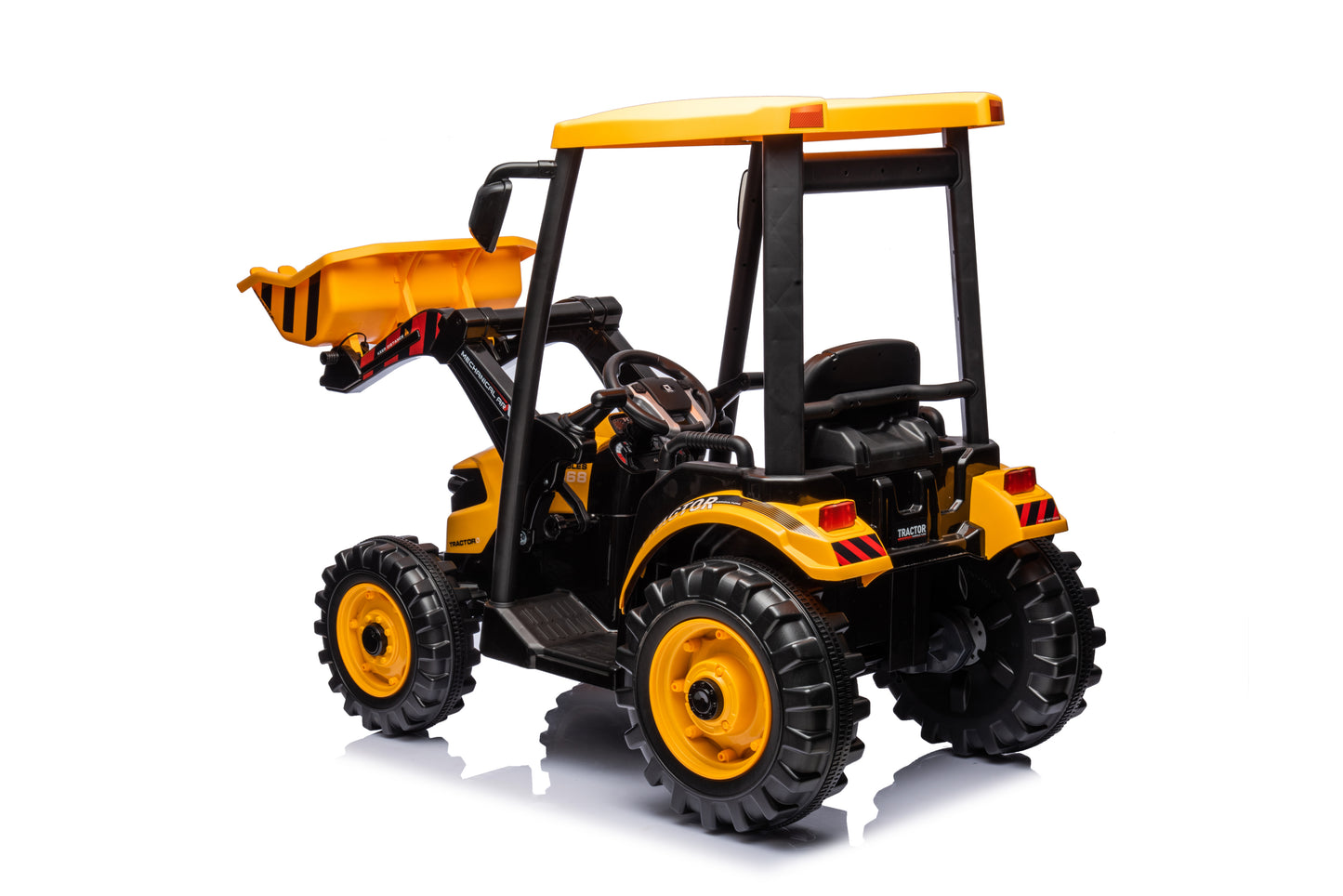 24V Kids Ride On Tractor, Kids' Ride on Car Toys Battery Powered Excavator Electric Vehicles with Trailer, Digger for Toddlers (Yellow)