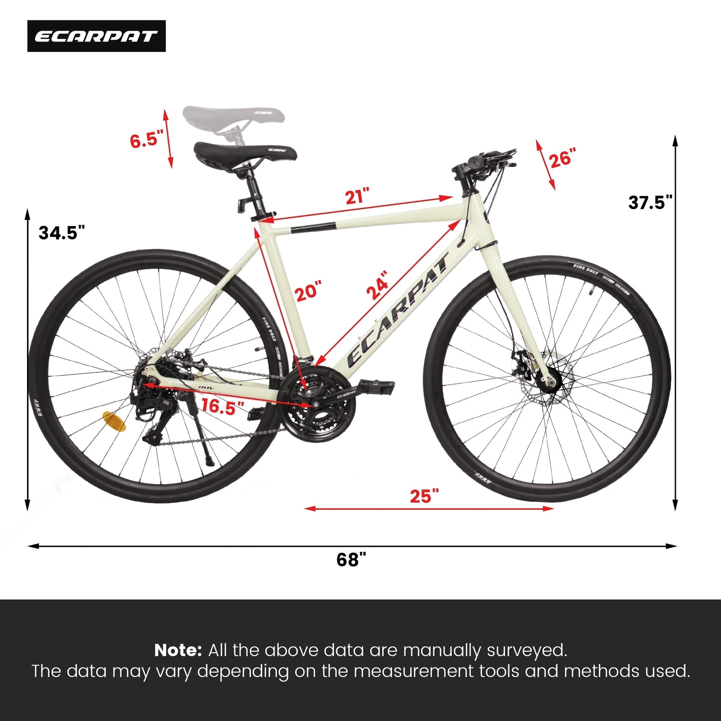 A28320 700C Ecarpat Road Bike, 24-Speed L-TWOO Disc Brakes, Light Weight Aluminum Frame ,Racing Bike City Commuting Road Bicycle for Men Women