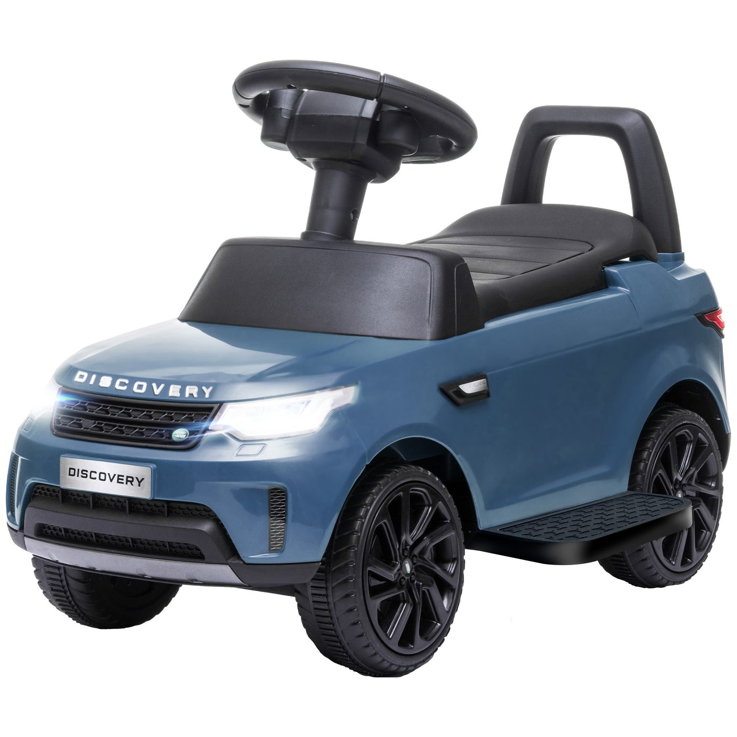 Qaba Land Rover Licensed 6V Ride on Push Car, 2 in 1 Sliding Car, Battery Powered Electric Car for Kids with Headlights Music Horn for 18-60 Months, Light Blue