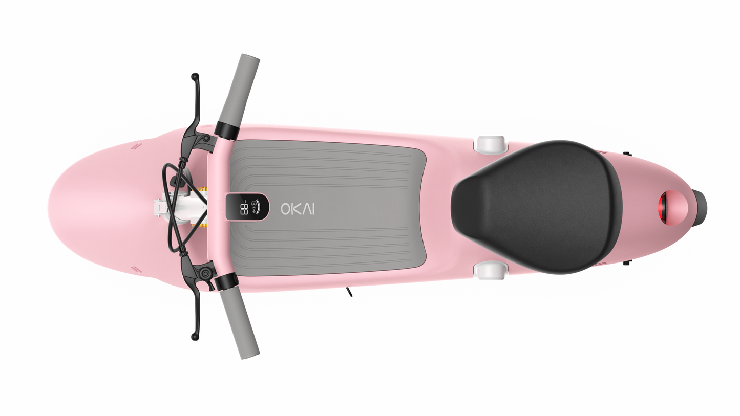 Electric Scooter with Foldable Seat w/35 Miles Operating Range & 15.5mph Max Speed - Pink