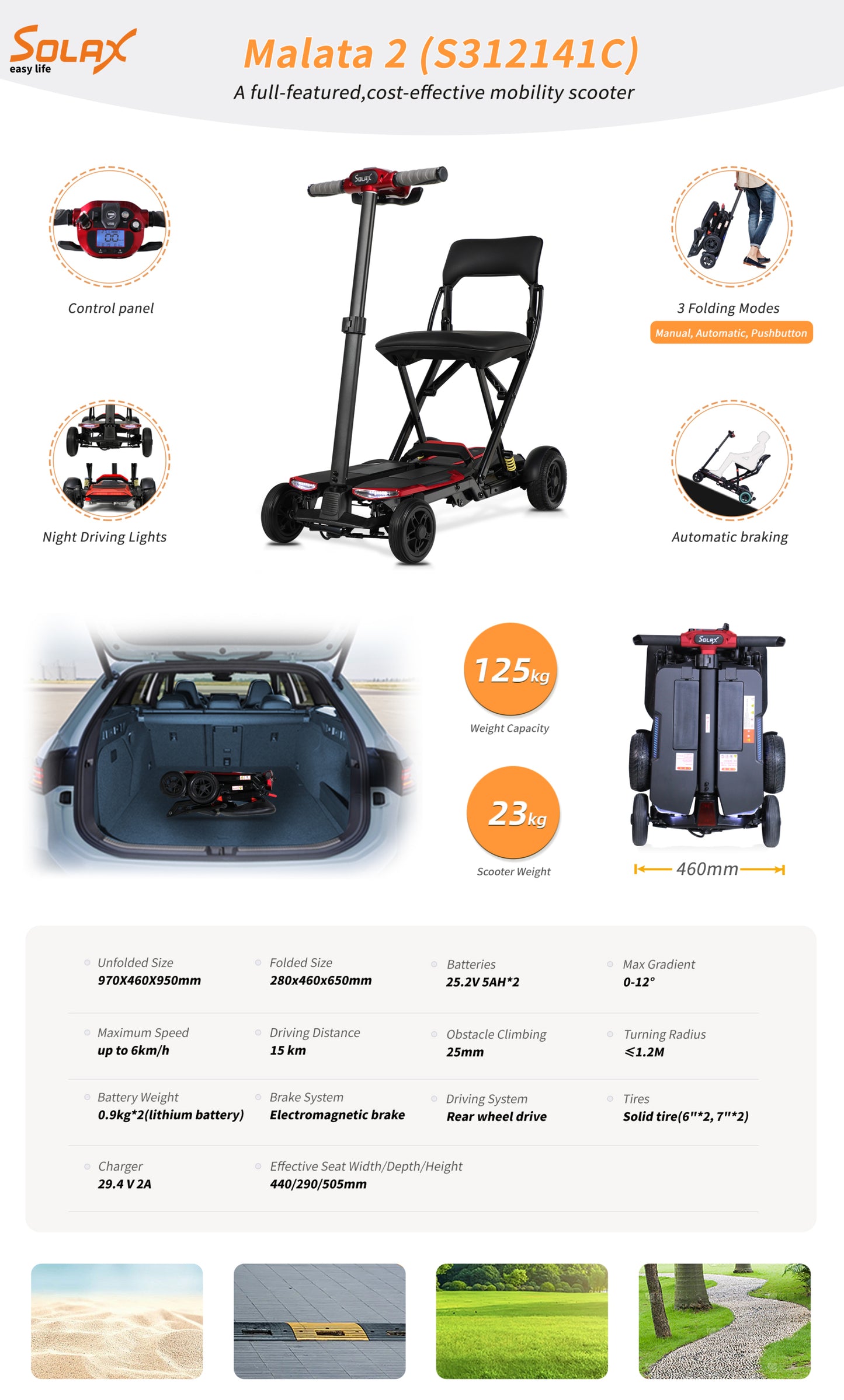 SOLAX 4-Wheel Remote Folding Mobility Scooter for Adults and Seniors, super lightweight and compact plus NFC Electric Foldable Mobility Scooter With Suspenion capacity.