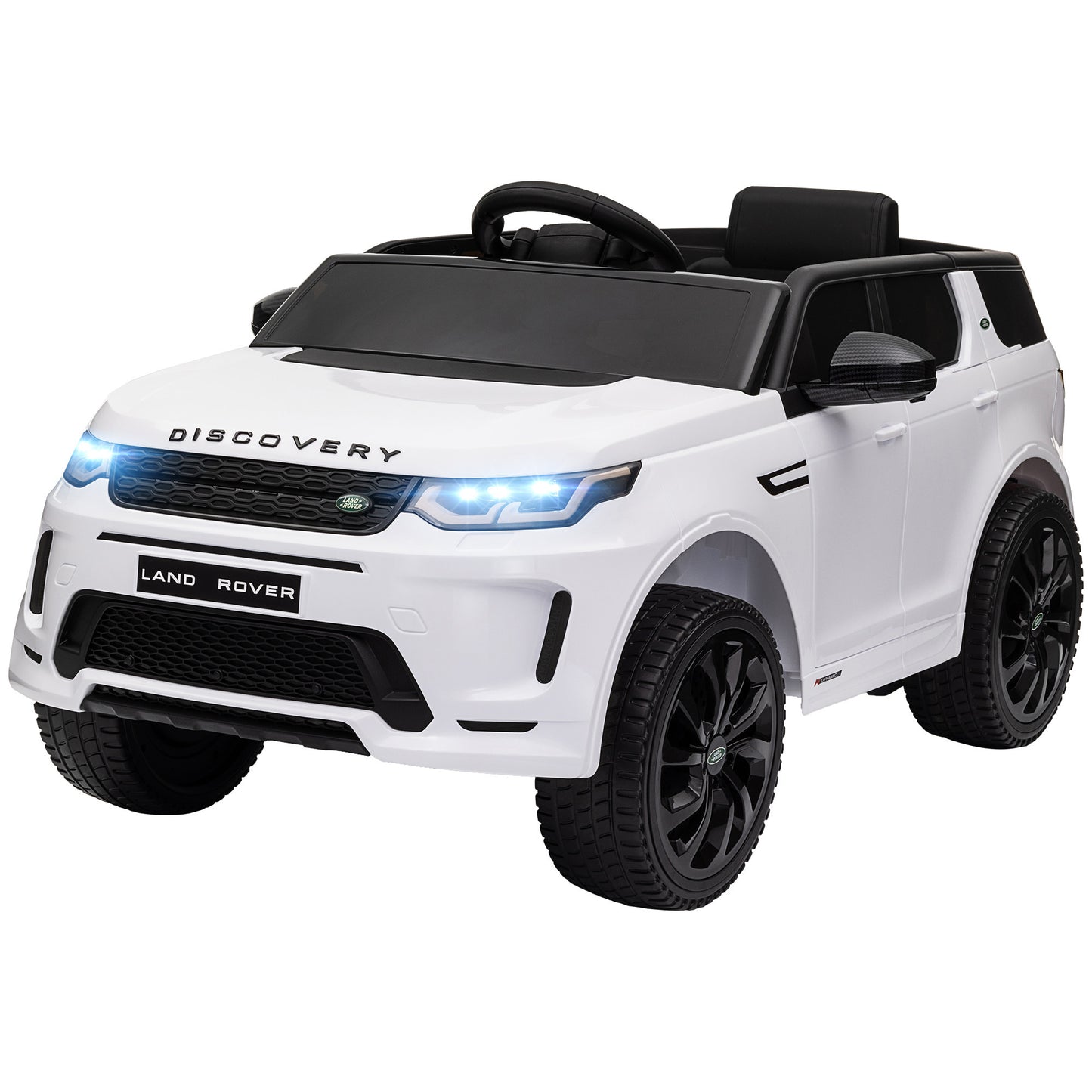 Qaba Land Rover Discovery Sport Licensed 12V Kids Ride on Car, Battery Powered Kids Electric Car with Remote Control, Soft Start, LED Lights, Music Horn, 3 Speeds, White
