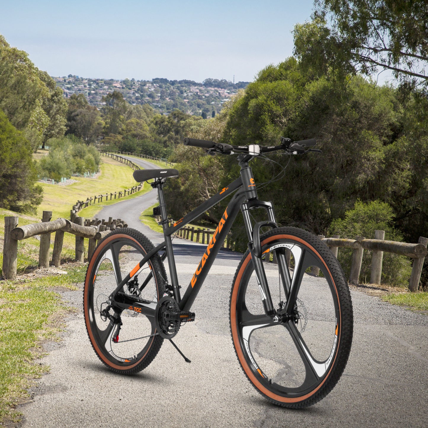 A27301M Ecarpat Mountain Bike 27.5 Inch Wheels, 21 Speed Road Bicycle with Dual Disc Brakes for Men and Women,High Carbon Steel Frame Front Fork Bicycles, Adult Faster Racing Bike