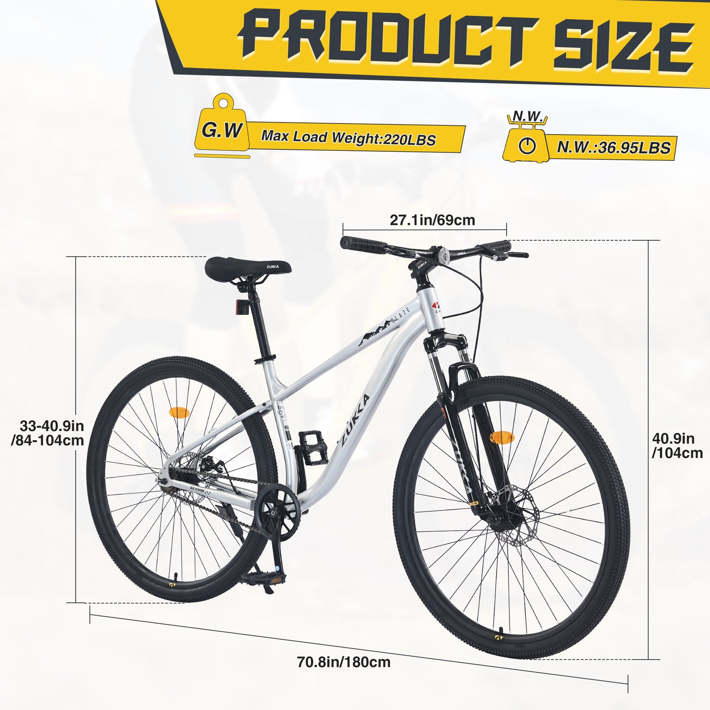 29 Inch Wheels Single Speed Mountain Bike, for Men Women Boys and Girls, Front Suspension,Steel Frame